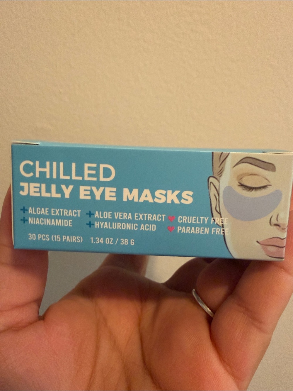 Pink Rose Chilled Jelly Eye Masks — Blue Box with Pink Accent - Picture 4 of 4